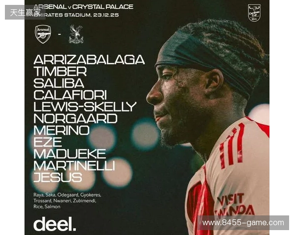 阿森纳vs水晶宫：热苏斯、凯帕首发，恩凯蒂亚战旧主